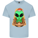 Christmas Alien UFO Santa Space Ship Funny Kids T-Shirt Childrens Light Blue