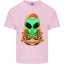 Christmas Alien UFO Santa Space Ship Funny Kids T-Shirt Childrens Light Pink