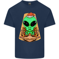 Christmas Alien UFO Santa Space Ship Funny Kids T-Shirt Childrens Navy Blue