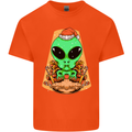 Christmas Alien UFO Santa Space Ship Funny Kids T-Shirt Childrens Orange