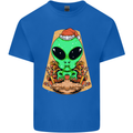 Christmas Alien UFO Santa Space Ship Funny Kids T-Shirt Childrens Royal Blue