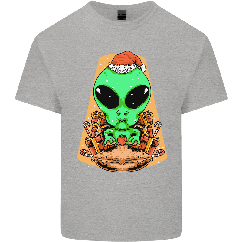 Christmas Alien UFO Santa Space Ship Funny Kids T-Shirt Childrens Sports Grey