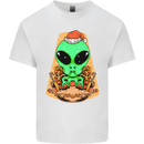 Christmas Alien UFO Santa Space Ship Funny Kids T-Shirt Childrens White