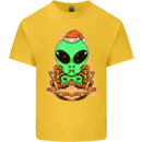 Christmas Alien UFO Santa Space Ship Funny Kids T-Shirt Childrens Yellow