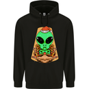 Christmas Alien UFO Santa Space Ship Funny Mens 80% Cotton Hoodie Black