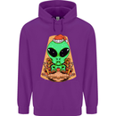 Christmas Alien UFO Santa Space Ship Funny Mens 80% Cotton Hoodie Purple
