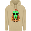 Christmas Alien UFO Santa Space Ship Funny Mens 80% Cotton Hoodie Sand