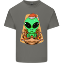 Christmas Alien UFO Santa Space Ship Funny Mens Cotton T-Shirt Tee Top Charcoal