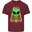 Christmas Alien UFO Santa Space Ship Funny Mens Cotton T-Shirt Tee Top Maroon