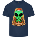 Christmas Alien UFO Santa Space Ship Funny Mens Cotton T-Shirt Tee Top Navy Blue