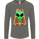 Christmas Alien UFO Santa Space Ship Funny Mens Long Sleeve T-Shirt Charcoal
