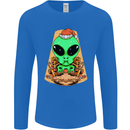 Christmas Alien UFO Santa Space Ship Funny Mens Long Sleeve T-Shirt Royal Blue