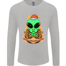 Christmas Alien UFO Santa Space Ship Funny Mens Long Sleeve T-Shirt Sports Grey