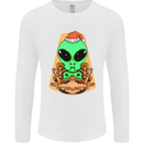 Christmas Alien UFO Santa Space Ship Funny Mens Long Sleeve T-Shirt White