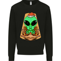 Christmas Alien UFO Santa Space Ship Funny Mens Sweatshirt Jumper Black