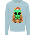 Christmas Alien UFO Santa Space Ship Funny Mens Sweatshirt Jumper Light Blue