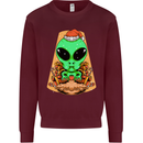 Christmas Alien UFO Santa Space Ship Funny Mens Sweatshirt Jumper Maroon