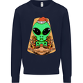 Christmas Alien UFO Santa Space Ship Funny Mens Sweatshirt Jumper Navy Blue