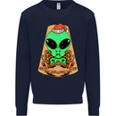 Christmas Alien UFO Santa Space Ship Funny Mens Sweatshirt Jumper Navy Blue