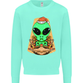 Christmas Alien UFO Santa Space Ship Funny Mens Sweatshirt Jumper Peppermint
