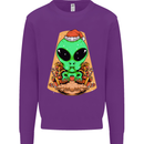 Christmas Alien UFO Santa Space Ship Funny Mens Sweatshirt Jumper Purple