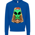 Christmas Alien UFO Santa Space Ship Funny Mens Sweatshirt Jumper Royal Blue