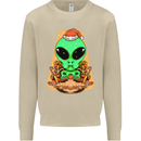 Christmas Alien UFO Santa Space Ship Funny Mens Sweatshirt Jumper Sand