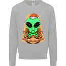 Christmas Alien UFO Santa Space Ship Funny Mens Sweatshirt Jumper Sports Grey
