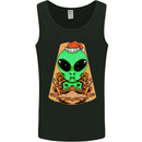 Christmas Alien UFO Santa Space Ship Funny Mens Vest Tank Top Black