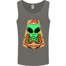 Christmas Alien UFO Santa Space Ship Funny Mens Vest Tank Top Charcoal