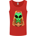 Christmas Alien UFO Santa Space Ship Funny Mens Vest Tank Top Red