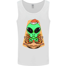 Christmas Alien UFO Santa Space Ship Funny Mens Vest Tank Top White