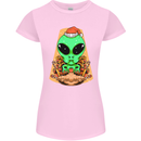 Christmas Alien UFO Santa Space Ship Funny Womens Petite Cut T-Shirt Light Pink