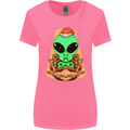 Christmas Alien UFO Santa Space Ship Funny Womens Wider Cut T-Shirt Azalea