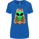 Christmas Alien UFO Santa Space Ship Funny Womens Wider Cut T-Shirt Royal Blue
