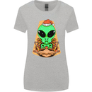 Christmas Alien UFO Santa Space Ship Funny Womens Wider Cut T-Shirt Sports Grey