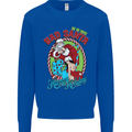 Christmas Bad Santa Funny Xmas Mens Sweatshirt Jumper Royal Blue