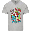 Christmas Bad Santa Funny Xmas Mens V-Neck Cotton T-Shirt Sports Grey