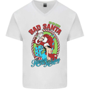 Christmas Bad Santa Funny Xmas Mens V-Neck Cotton T-Shirt White