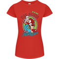Christmas Bad Santa Funny Xmas Womens Petite Cut T-Shirt Red