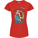 Christmas Bad Santa Funny Xmas Womens Petite Cut T-Shirt Red