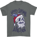 Christmas Bah Humbug Skull Scrooge Mens T-Shirt Cotton Gildan Charcoal