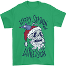 Christmas Bah Humbug Skull Scrooge Mens T-Shirt Cotton Gildan Irish Green