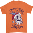 Christmas Bah Humbug Skull Scrooge Mens T-Shirt Cotton Gildan Orange