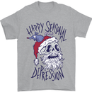 Christmas Bah Humbug Skull Scrooge Mens T-Shirt Cotton Gildan Sports Grey
