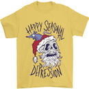 Christmas Bah Humbug Skull Scrooge Mens T-Shirt Cotton Gildan Yellow