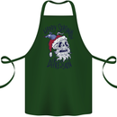 Christmas Bah Humbug Skull Scrouge Cotton Apron 100% Organic Forest Green