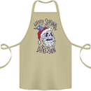 Christmas Bah Humbug Skull Scrouge Cotton Apron 100% Organic Khaki