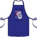 Christmas Bah Humbug Skull Scrouge Cotton Apron 100% Organic Royal Blue