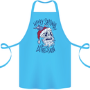Christmas Bah Humbug Skull Scrouge Cotton Apron 100% Organic Turquoise